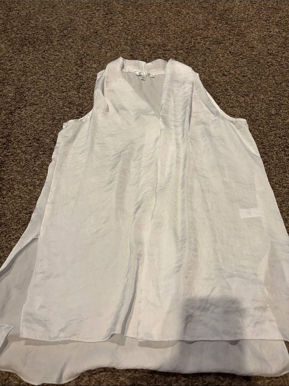 Spense White V-Neck Layered Sleeveless Camisole